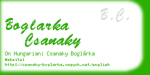 boglarka csanaky business card